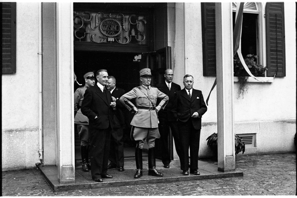 Empfang General Henri Guisan, Herisau, 09.1945, Fotograf: Werner Schoch