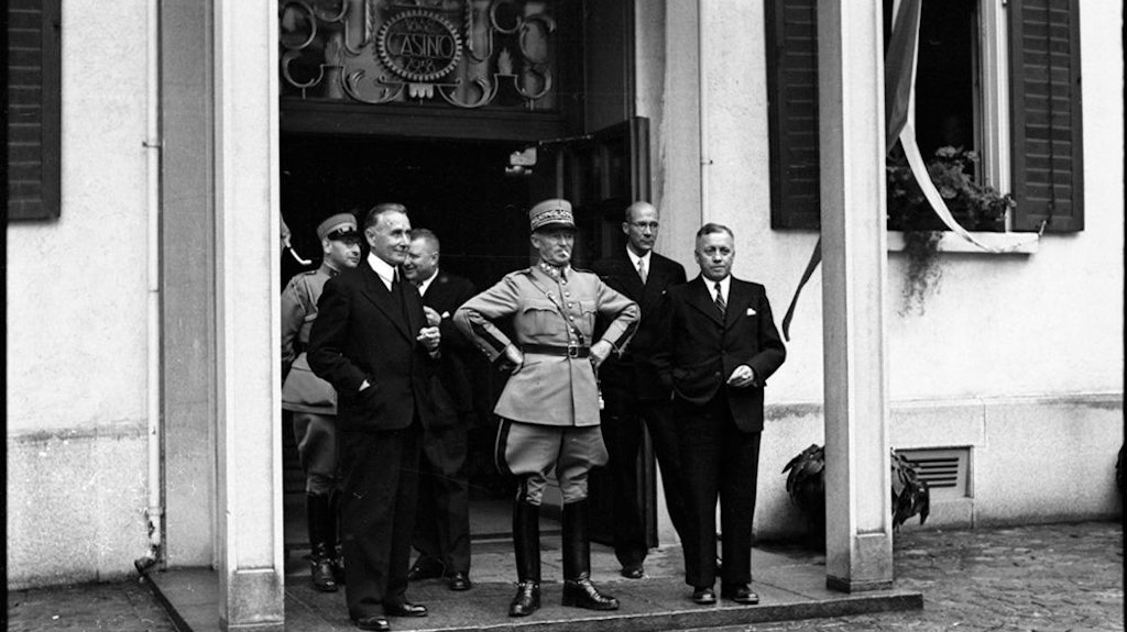 Empfang General Henri Guisan, Herisau, 09.1945, Fotograf: Werner Schoch