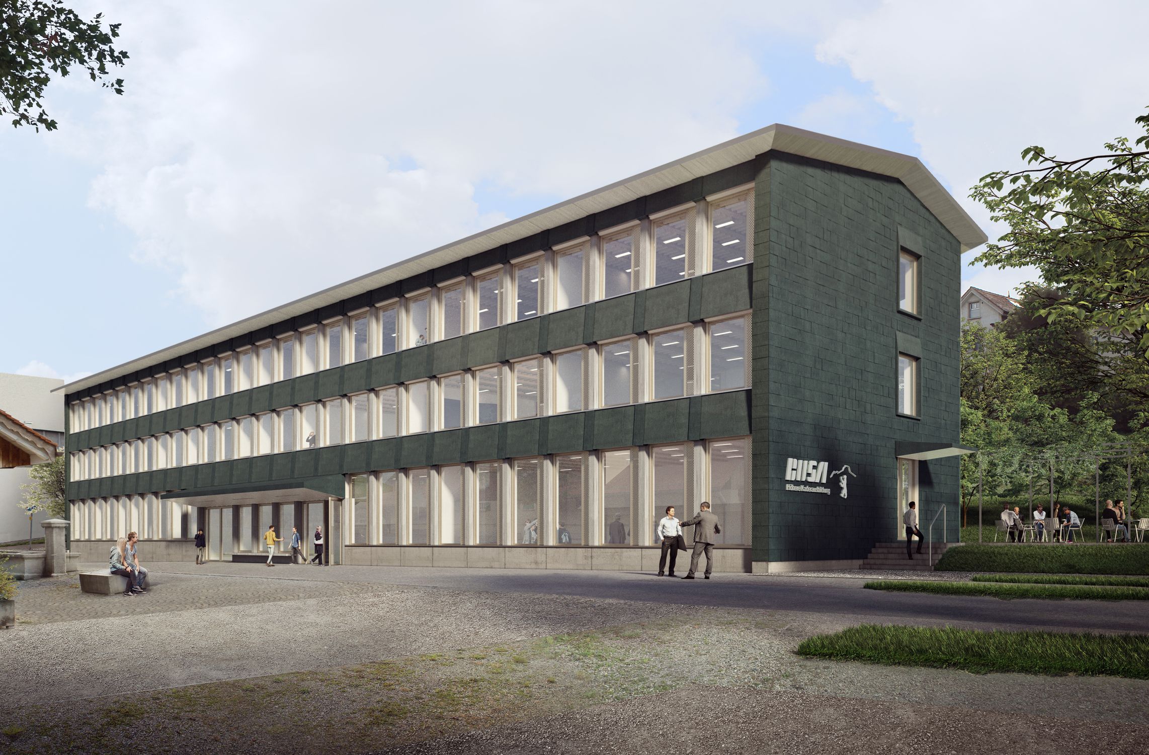 Ausbildungsgebäude Waffenplatz Herisau Aussenansicht (Visualisierung)