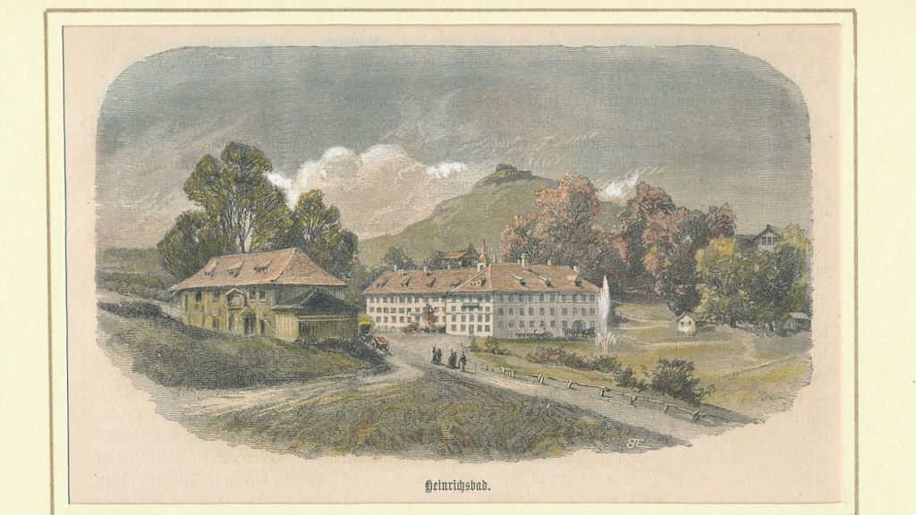 Kolorierter Holzstich Heinrichsbad, Edward Theodore Compton 1883