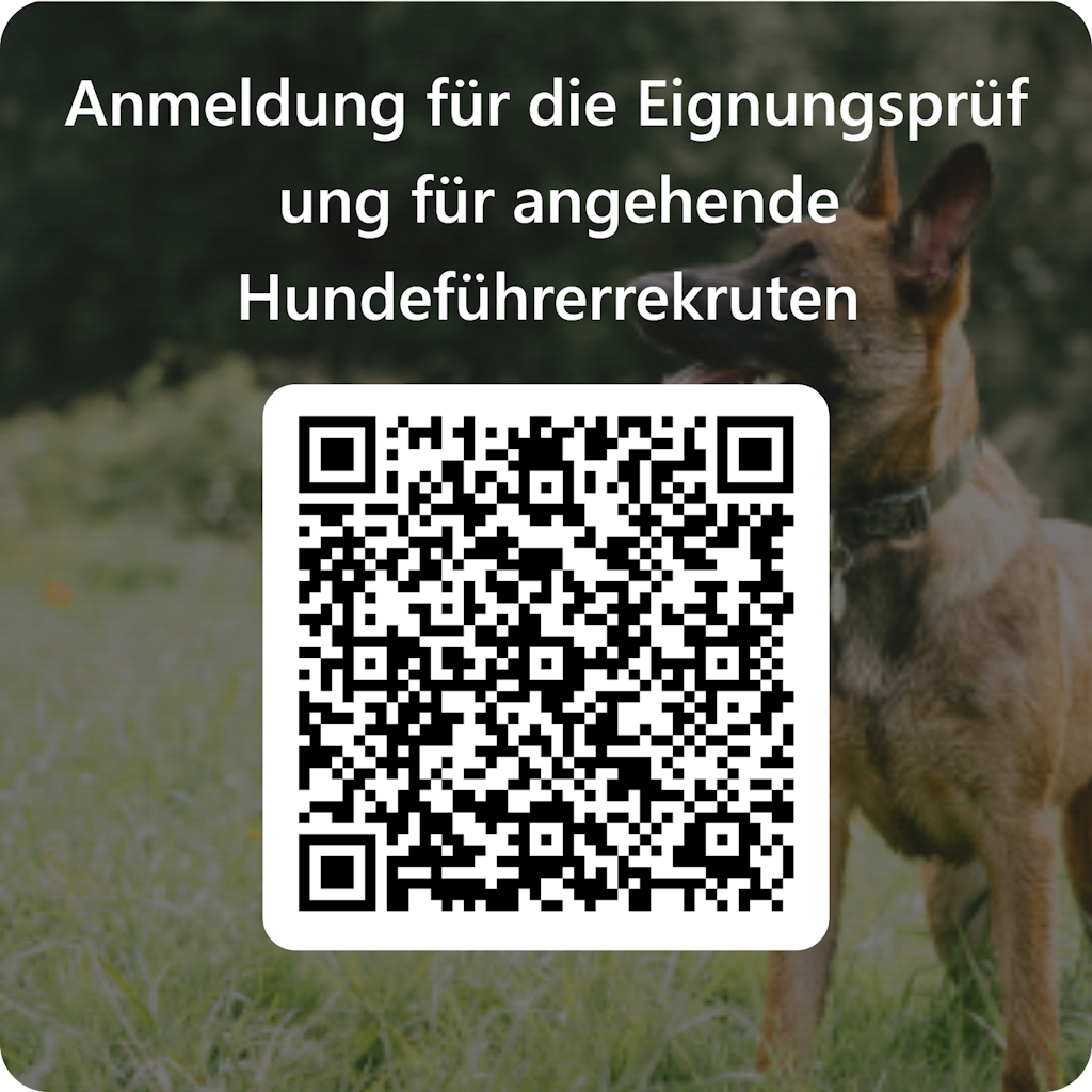 QR-Code Anmeldung Eignungsprüfung für angehende Hundeführerrekruten