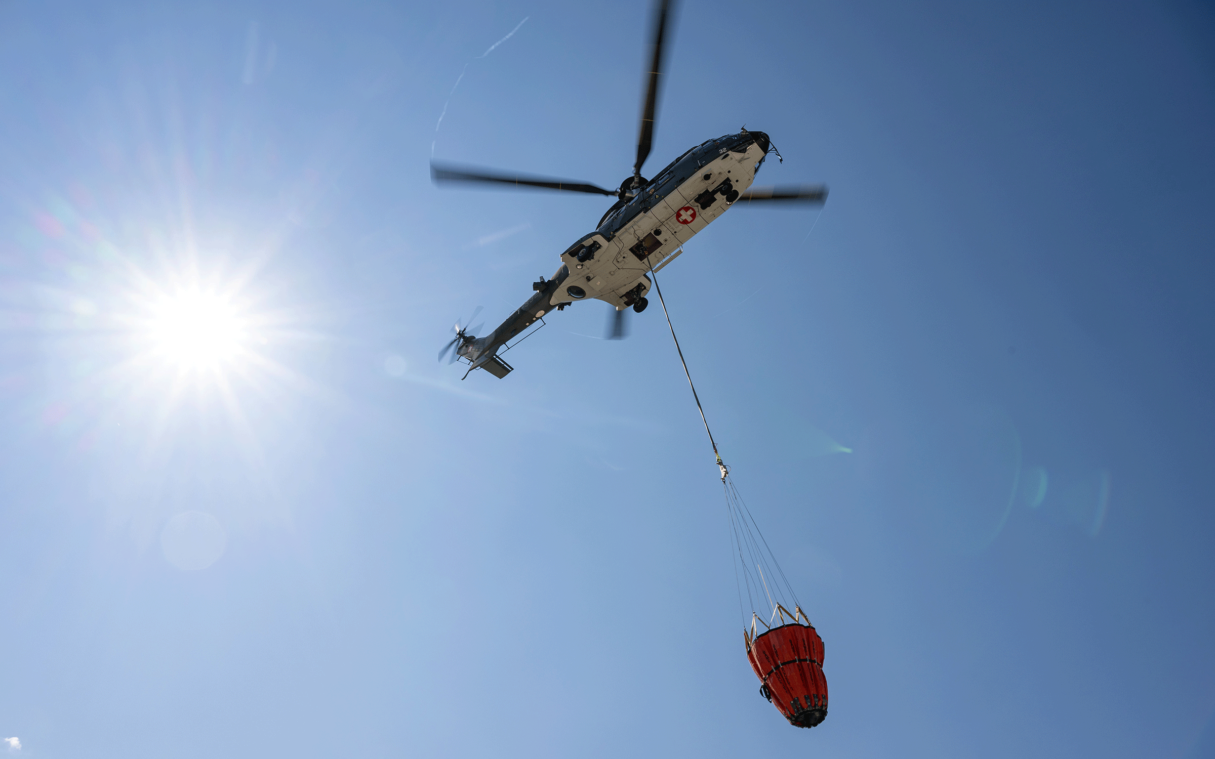 Wassertransport im Kanton Fribourg im August 2022. ©VBS/DDPS, Jonas Kambli