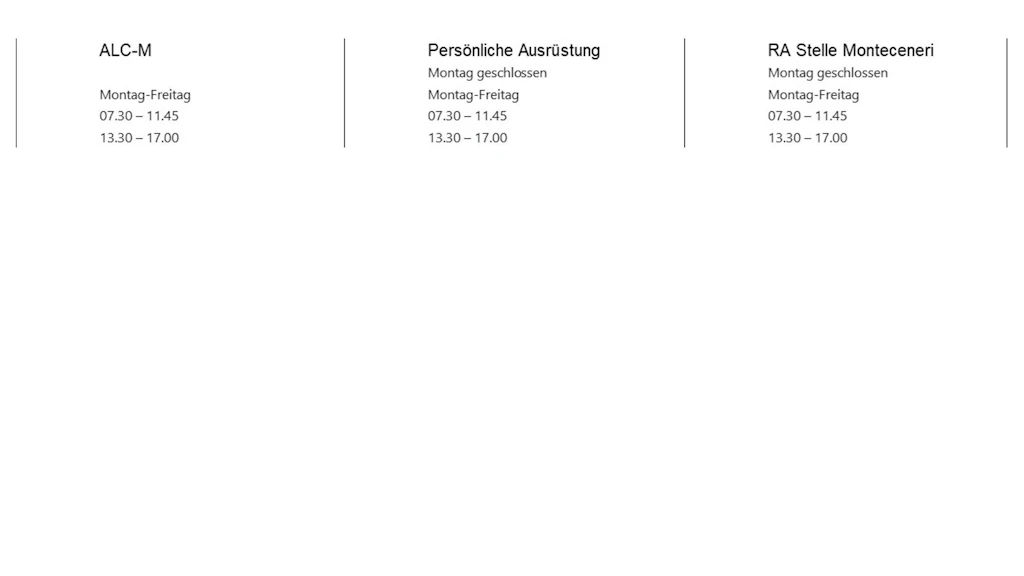 Öffnungszeiten ALC-M