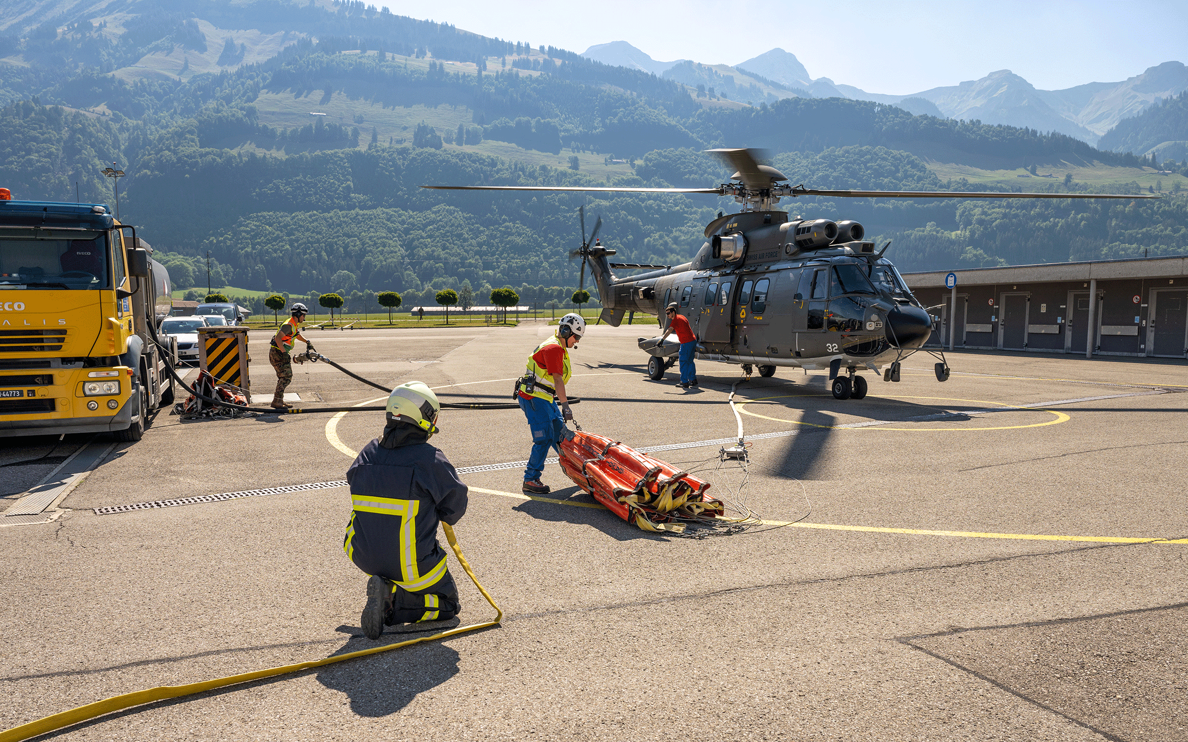 Wassertransport im Kanton Fribourg im August 2022. ©VBS/DDPS, Jonas Kambli