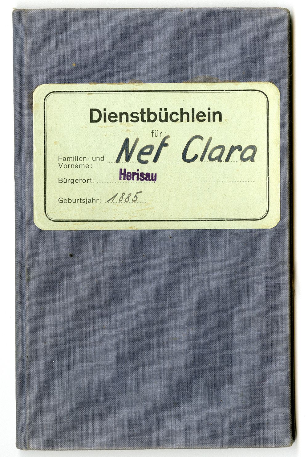 Dienstbüchlein von Clara Nef, 1940-1949