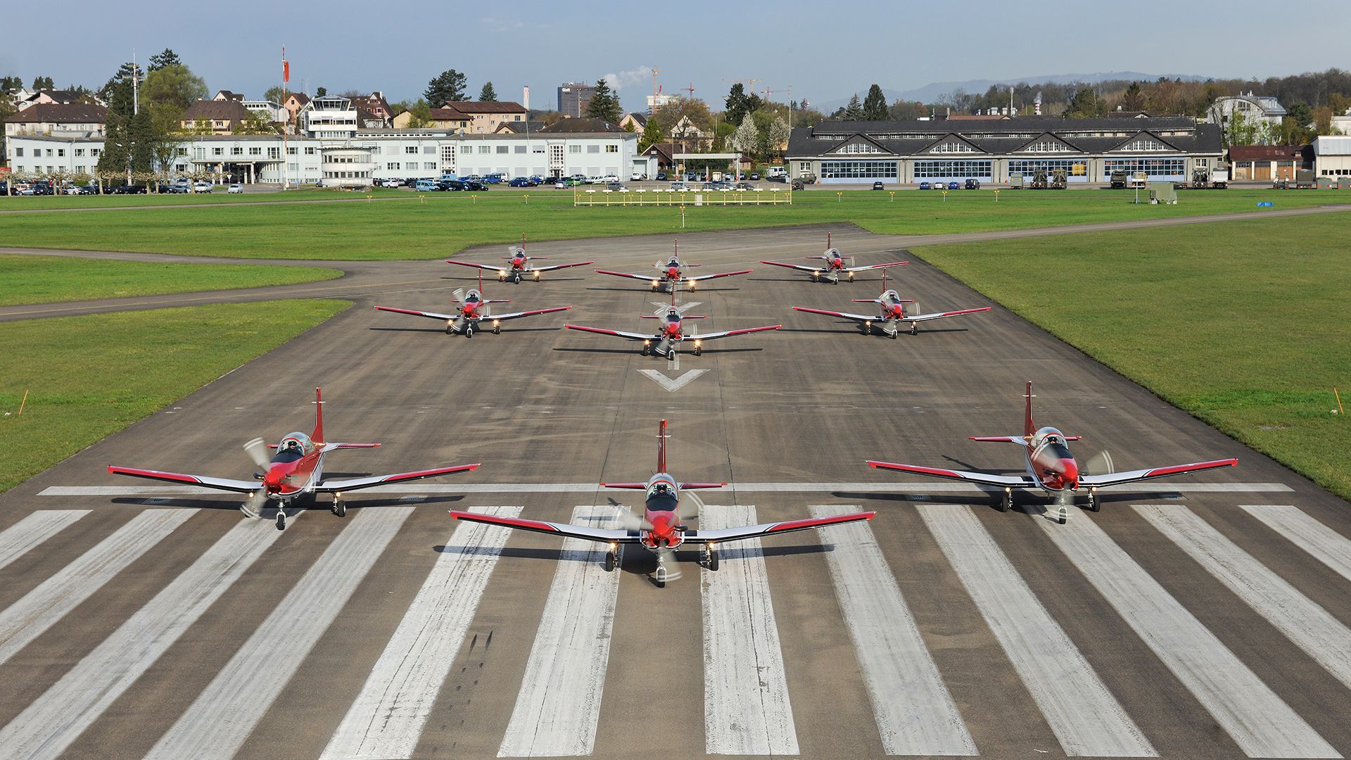 PC7 Team Line up Militärflugplatz Dübendorf