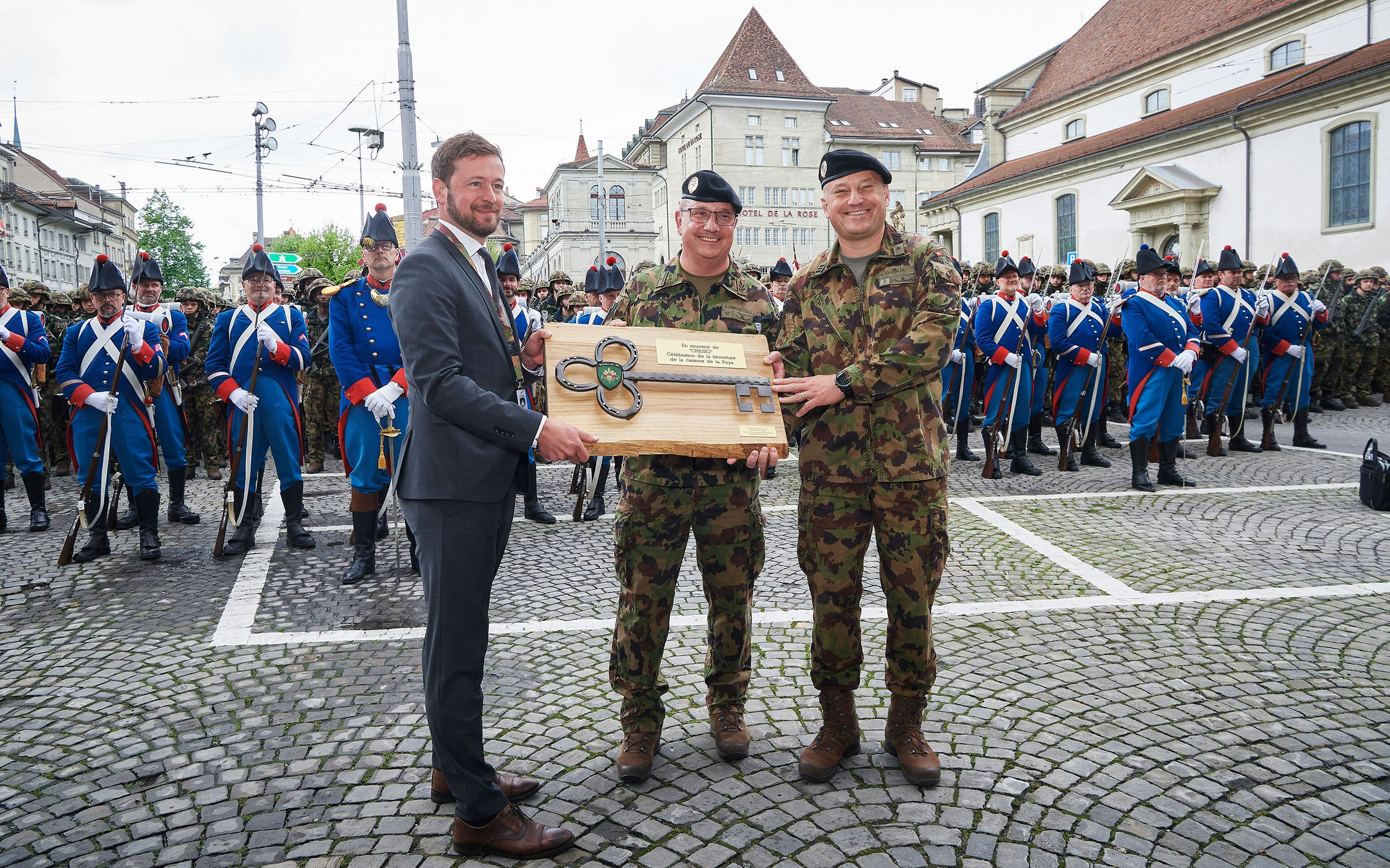 Feierlichkeiten zur Schliessung der Kaserne La Poya in Freiburg FR