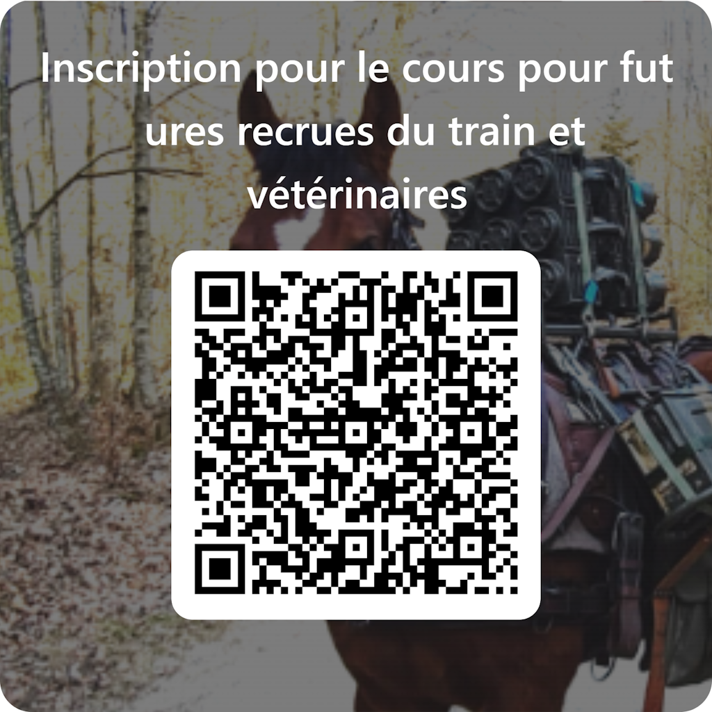 QR-Code Formulaire d'inscription Cours pour futures recrues du train et vétérinaires