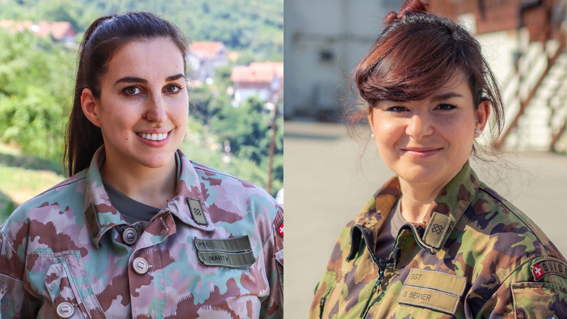 L’officier spécialiste Laura Marty (à gauche) et l’officier spécialiste Selina Berner (à droite) sont spécialistes de la communication et ont effectué une mission de promotion de la paix en tant qu’officier de presse. Depuis, la brigade logistique 1 et donc l’armée de milice profitent de leur savoir-faire civil.