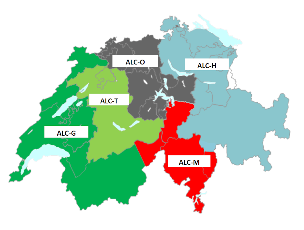Centre logistique de l'armée Domaines de responsabilité en Suisse