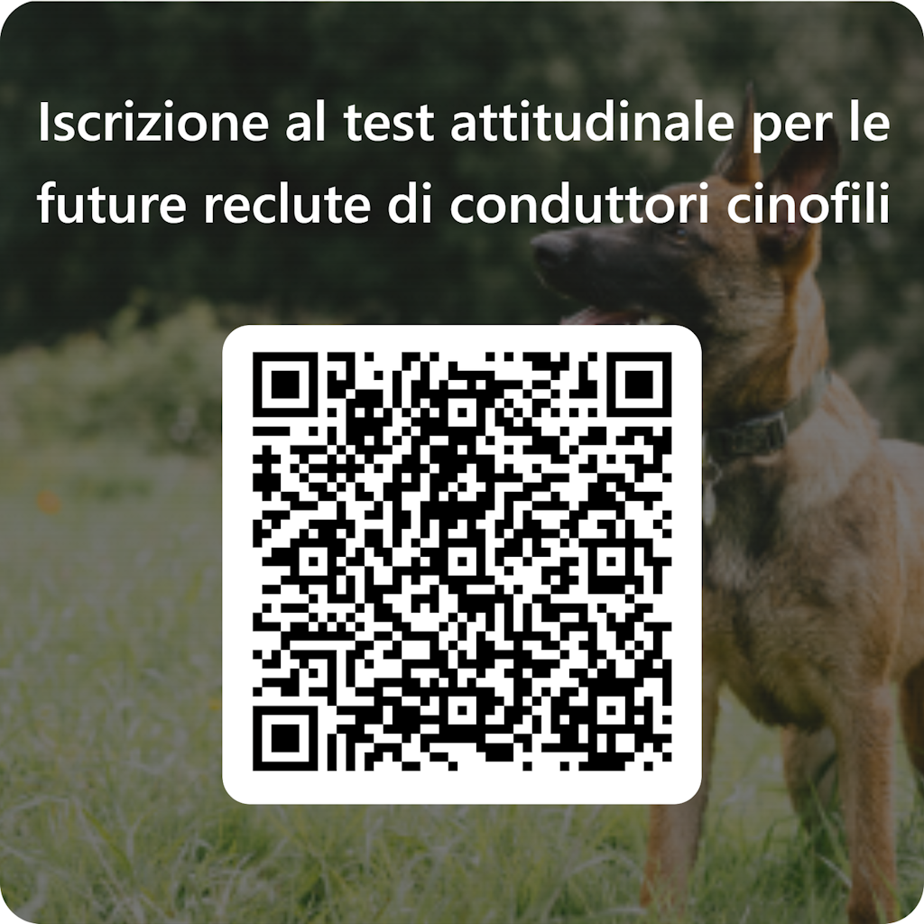 QR-Code Iscrizione al test attitudinale Future reclute di condtutori cinofili