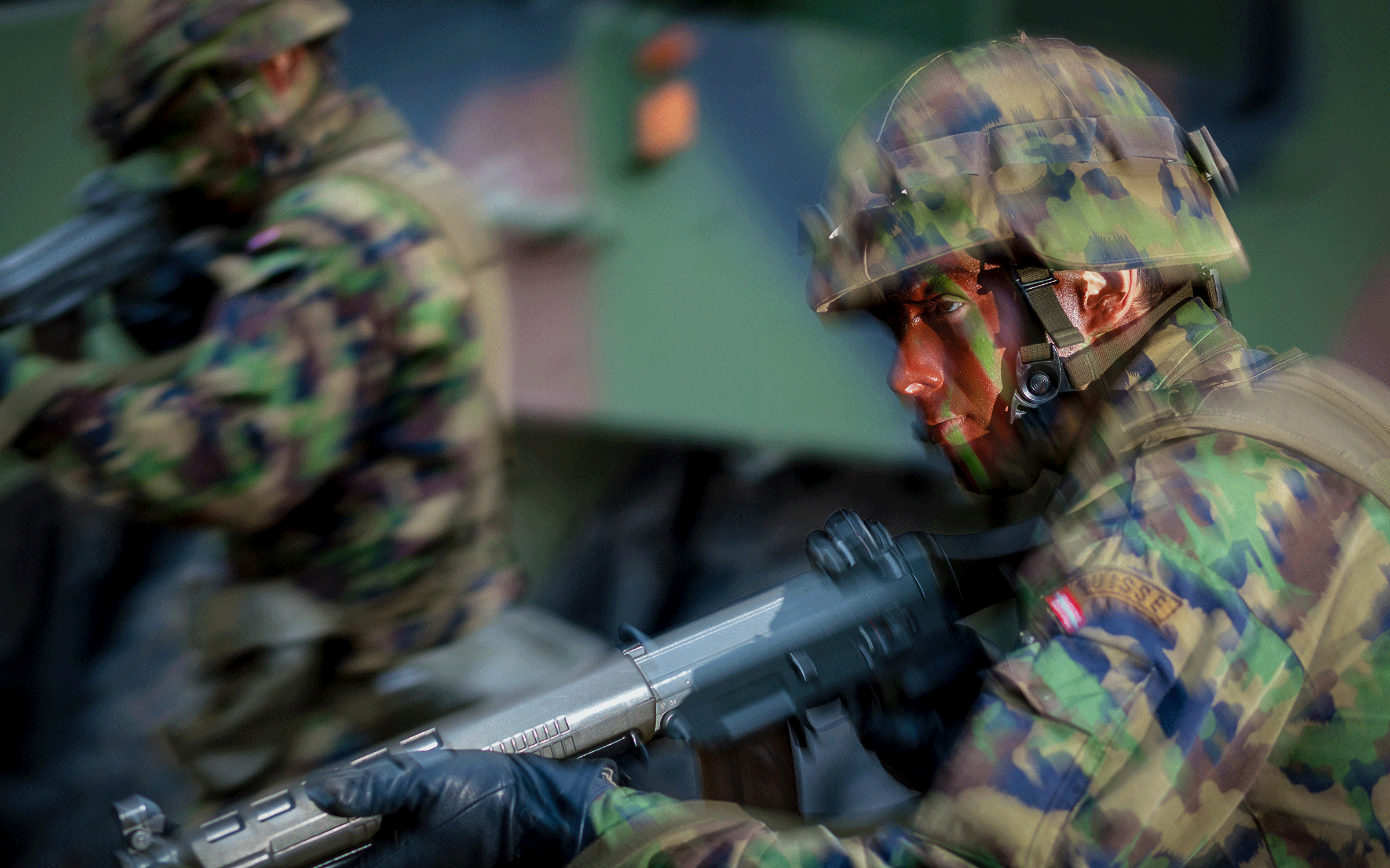 Reclute durante un esercizio.